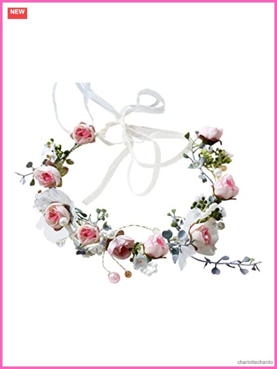 Accessories - Handmade Pearl Flower Crown Floral Garland Headband Boho Headpiece